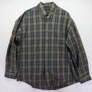 Van Heusen Shirt Mens Large 16-16.5 Casual Pocket Button Up Plaid Long Sleeve